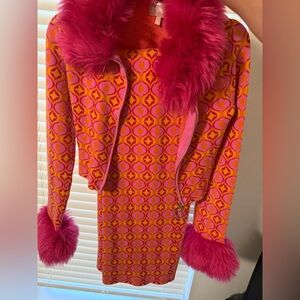 Show Me Your MuMu Pink and Orange Patterned Sweater